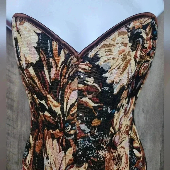 Monet oil painting Inspired Corset with Hooks, Body Sculpting Fishbone Structure - Picture 6 of 9